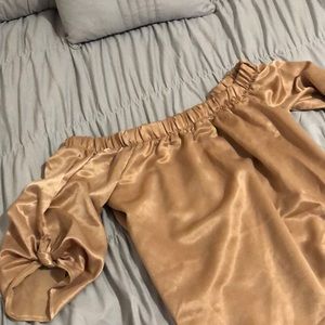 Silk gold off the shoulder top